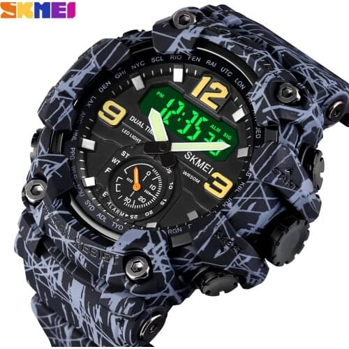 SKMEI Sport Analog LED Electronic Quartz Mens Watches Military Chrono Digital Male Clock Waterproof Wristwatch Relogio Masculino