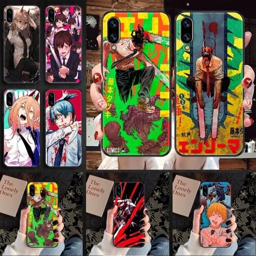 Anime Chainsaw Man Phone case For Huawei Honor 6 7 8 9 10 10i 20 A C X Lite Pro Play black painting back fashion funda silicone