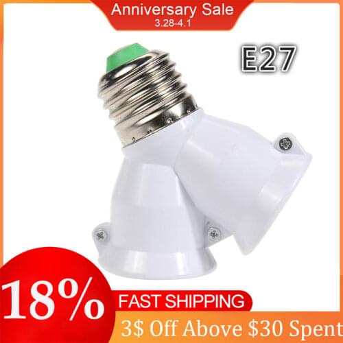 Bulb Holder 2 in 1 E27 to E27 Lamp Socket High Heat Resistant Splitter Adapter Light Base lamp base Fireproof Material Holder