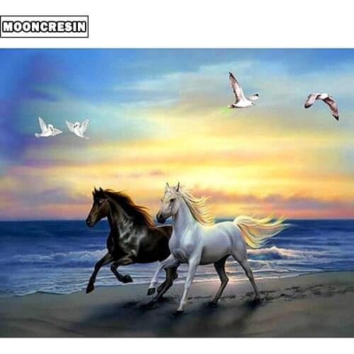 Diy Diamond Embroidery Full Drill Square 5D Diamond Painting Horse Cross Stitch Sea Mosaic Picture Needlework Home Decor Gift