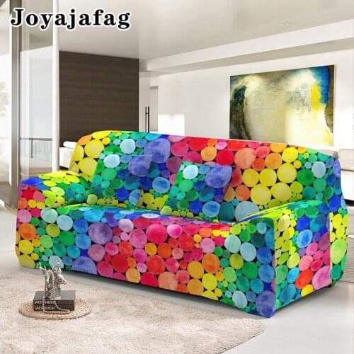 Elastic L Shape Sofa Cover Geometric Stretch Combination Full-cover Non-slip Circle Slipcover For Living Room Decor