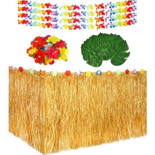 Hawaiian Palm Leaf Hibiscus Decor Luau Party Supplies Birthday Decorations, Sunflower Banner, Artificial Palm Leaves