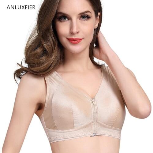H9635 Front Zipper Silk Sleeping Bra After Breast Cancer Surgery No Steel Ring Full Cup Bras Underwear Surgical Resection Bra