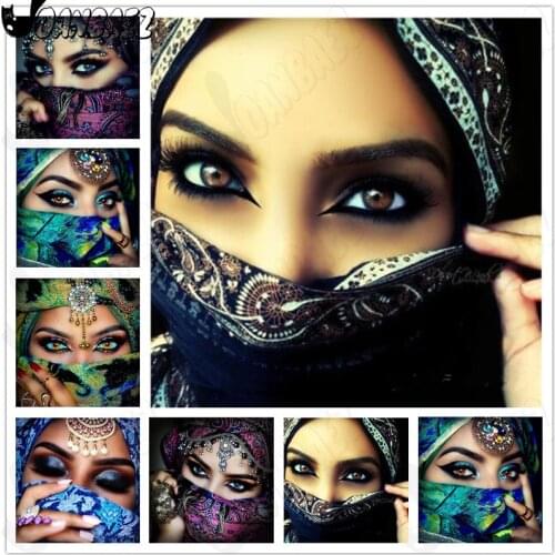 Sexy Girl Diamond Painting 5D Diy Indian Beauty Mosaic Picture Eyes Cross Stitch Patch Diamond Embroidery Handmade Inlaid Gift