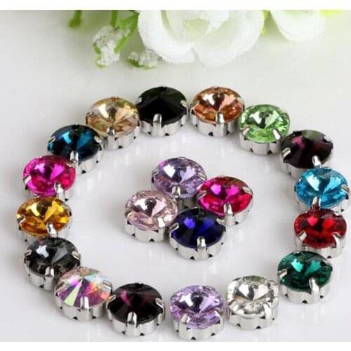 200 Pieces 8mm Small Round Loose Crystal Beads With Claw Stones Rhinestones Sew On DIY Crafts Accessories For Cloth