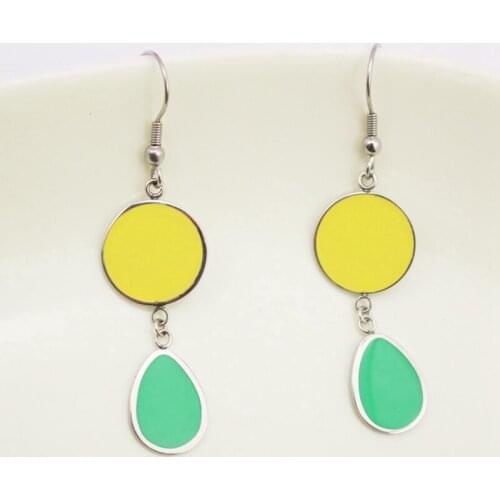 Fashion Long Dangle Statement Earrings Stainless Steel Multiple Colorful Drop Earrings Jewelry Holiday Present For Women