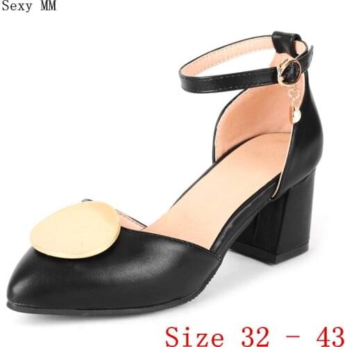 Summer Low High Heels Women D'Orsay Pumps Low High Heel Shoes Stiletto Woman Wedding Shoes Plus Size 32 33 - 40 41 42 43