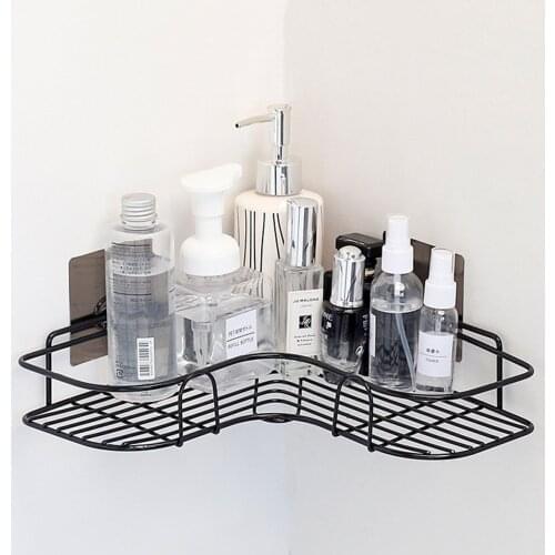 Wall Mounted Floating Shelving Metal Rack Storage Corner Shelves Organizer Kitchen Bathroom Accessories Home Appliance