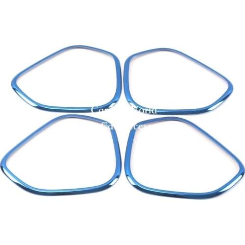 Stainless Steel Car Accessories For Volvo XC60 2018 Interior Door Stereo Speaker Audio Ring Cover Sound Frame Decoration Trim