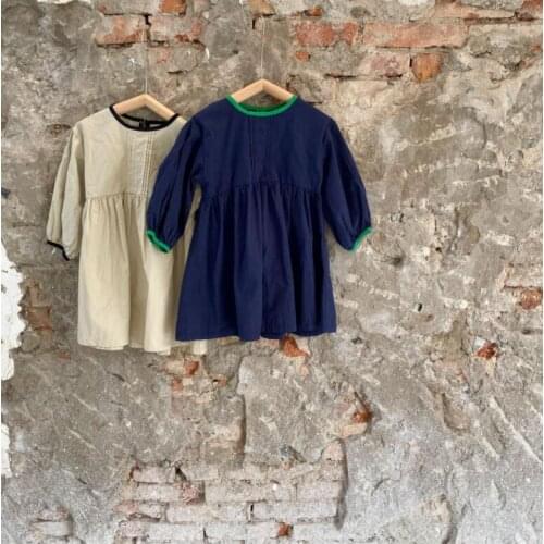 2021 New Style Girls Dress Fashion Autumn Full Sleeve Cotton Girls Dresses 1-7 Years MY50