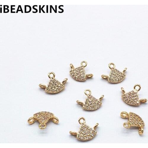 New arrival! 10x12mm 50pcs Cubic Zirconia Sector shape Connectors for Earrings parts,hand Made Earrings Findings Jewelry DIY