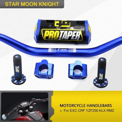 New 1 1/8" Fat Bar 28MM Handlebars+Grips+Bar Clamps+Bar Pad Motorcycle MX Motocross Pit Dirt Bike for EXC CRF YZF250 KLX RMZ