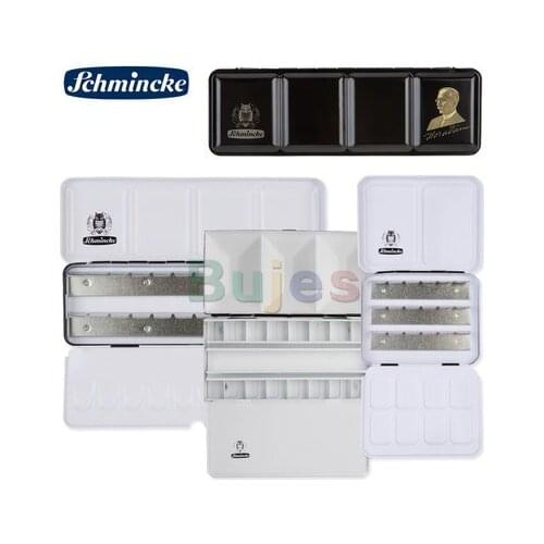 Schmincke Solid Color Paint Box, Pallet, Original 12/18/24 Color Empty Tin Box, 16 Color Heavy Enamel,Easy To Clean