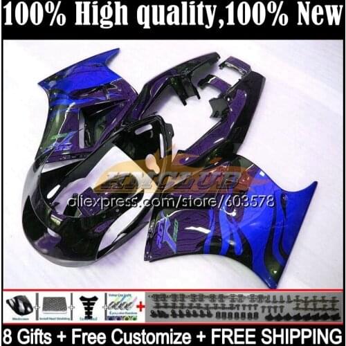 OEM Bodys For SUZUKI RGV250 RGVT RGV 250 SAPC VJ21 18CL.178 RGVT-250 VJ 21 RGVT250 88 89 RGV-250 1988 1989 Fairings Blue flames