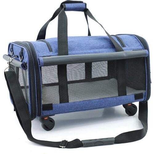 Cat Carrier Summer Special Pet Bag Large Space High-Density Thick Plywood At the Bottom Very Sturdy with Pocket Silent Pulley