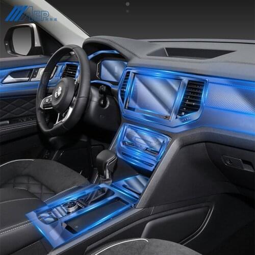 Car Interior Sticker GPS Navigation Film Screen TPU Protective Sticker Anti-scratch For VW Touareg Teramont Tiguan L Accessories