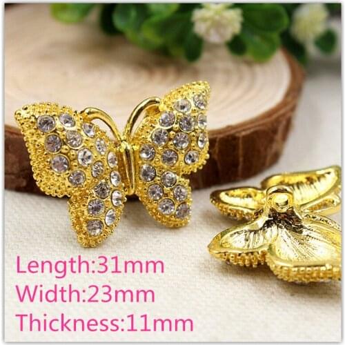 15510102,1 pcs, Butterfly-shaped Rhinestone jewelry button,flower patterns buttons, garment accessories DIY materials