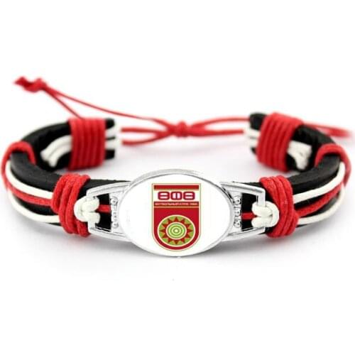 Russian Premier League Clubs Football Team FK Ufa DIY Hand Woven Adjustable Leather Bracelet Bangles Jewellery