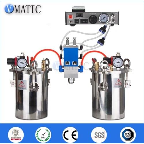 1L Stainless Steel Pressure Barrel Double Liquid Ab Glue Mixing Machine Applicator Dispensing Valve Combination Equipment