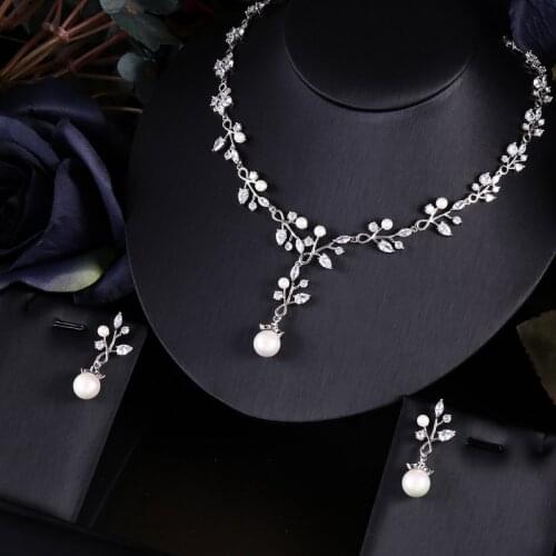 Janekelly wedding engagement jewelry Necklace Earring For Women Jewellery indian store Jewelery pearl Bridal jewelry sets & more