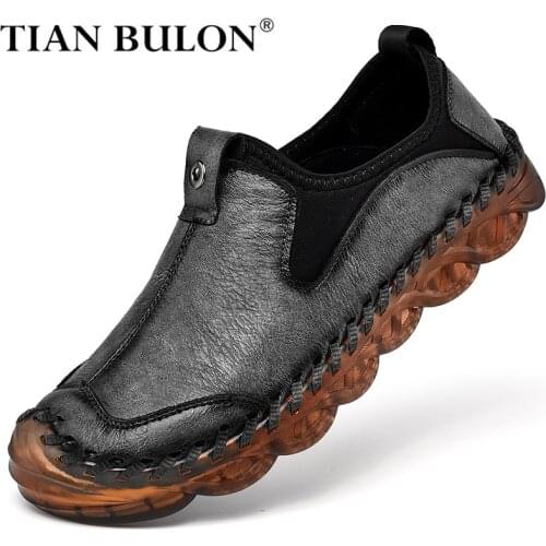 Genuine Leather Men Casual Shoes Handmade Luxury Mens Loafers Moccasins Breathable Slip-on Mens Driving Shoes Zapatos De Hombre