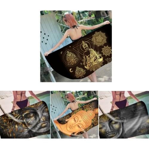 Mysterious Buddha Statue Microfiber Beach Towel Large Absorbent Rectangle Bath Towel Women Sports Yoga Mat Home Sofa Table Cover