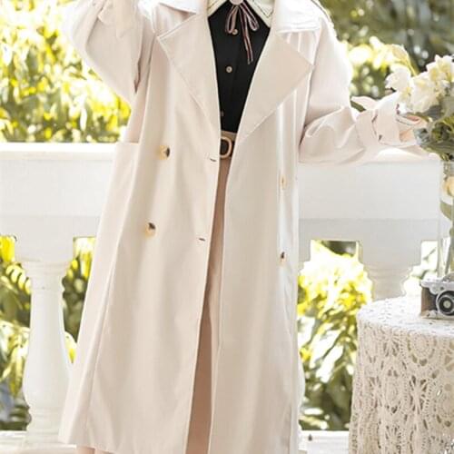 Womens Windbreaker Solid Womens Autumn Coat Casual Womens Long Trench Coat Button Sashes Epaulettes Womens Windbreaker 2021