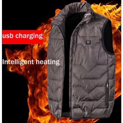 USB Heated Vest Charging Heated Waistcoat Outdoor Climbing Super Warm Windproof Fishing Vest Washable Electric Heating Clothes