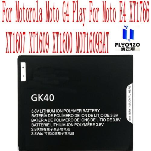 100% Brand new High Quality 2685mAh GK40 Battery For Motorola Moto G4 Play For Moto E4 XT1766 XT1607 XT1609 XT1600 Mobile Phone