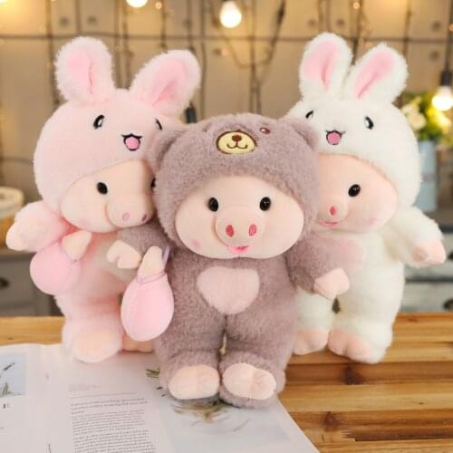 34/45/55CM Kawaii Pig Cosplay Rabbit Plush Toys High Quality Animal Sutffed Plush Doll Baby Cute Birthday Gift Home Decoration