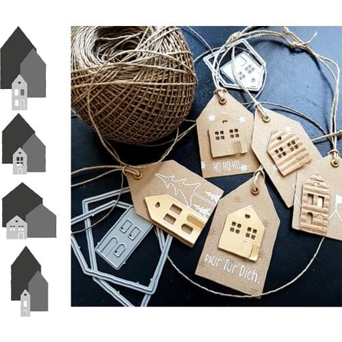 4 styles houses metal cutting dies cut die mold Scrapbook cards making paper craft knife mould dies new 2019 diecut