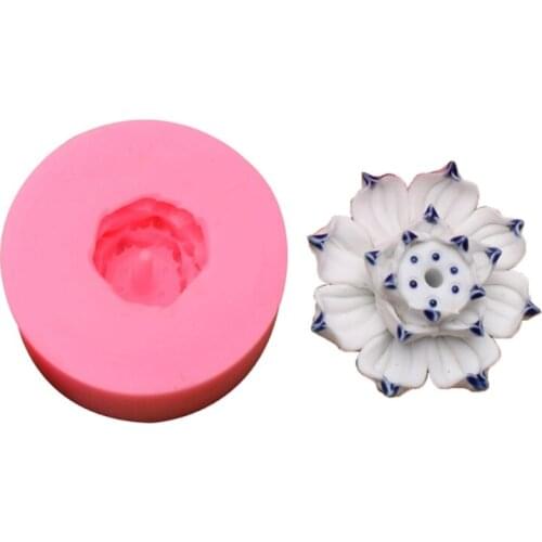 Buddhism Incense Sticks Holder Resin Molds 3D Lotus Incense Ashes Catcher Molds U90E