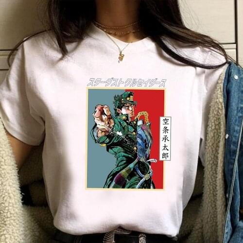 Unisex Jojo Bizarre Adventure T Shirt Classic Cartoon Graphic Print T-shirt Men/women Hip Hop Streetwear Harajuku Tee Tops