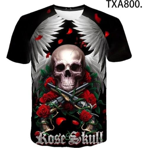 3D Printed T-shirts Skull Short Sleeve Boy Girl Kids Fashion Cool Summer Men Women Children Casual Streetwear Tops Tee