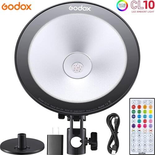 Godox CL10 LED Webcasting Ambient Light RGB HSI Multi-Color Photography Studio Light for Camera Phone Video Photo Youtube Vlog