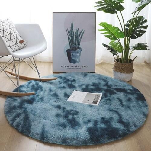 Hot Sale Round Large Thick Plush Carpet Mats Living Room Bedroom Coffee Table Floor Soft Shaggy Carpet Household Anti-slip Rugs
