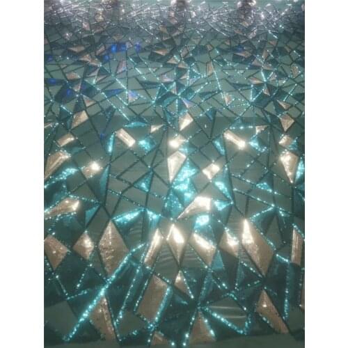 Beautiful 3BZL-20.4501 Nigerian sequins fabric for party dress new African embroidered lace fabric