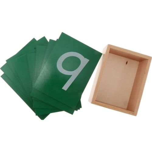 Montessori Toy Sandpaper Number in Box for Kids 0-9 Number Learning Wood Toy