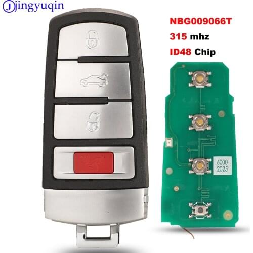 Jingyuqin Smart Remote Car Key 4 Buttons 315mhz id48 For Vw Passat CC 2006 2007 2008 2009 2010 2011 2012 2013 NBG009066T