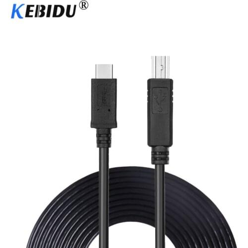 Kebidu New Arrival USB-C Data Cable USB 3.1 Type C Male to Male Connector to USB 2.0 B Type-C Cable for Mobile Phone Printer