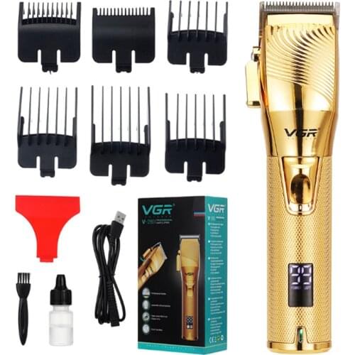 Ourwork hair clipper hair repairer shaving barber electric digital display oil head push scissors metal push barber 280