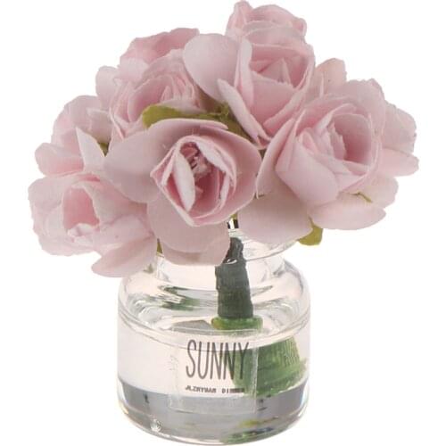 1:12 Scale DollHouse Flower Fairy Garden Ornament Mini Potted Plant Flower Pot DollHouse Decor RANDOM