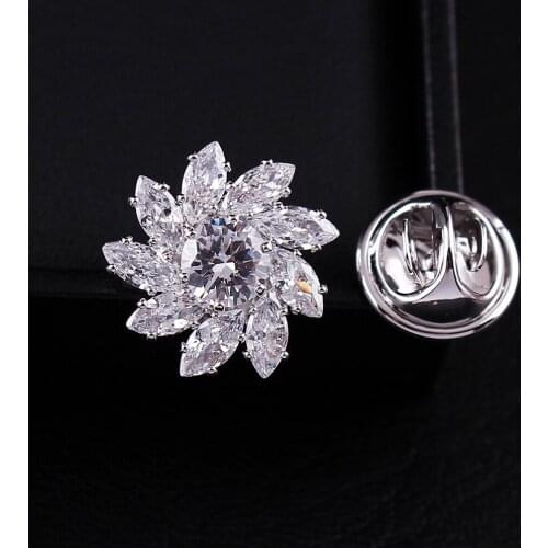 Micro inlays CZ gilt brooch Lapel Pin personality swirl windmill man lady collar pin fashion ornament jewelry