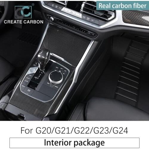 CREATE CARBON Real Carbon Fiber Central Control Interior Modification For BMW G20 G21 G22 G23 G24 Car Accessories Auto Stickers