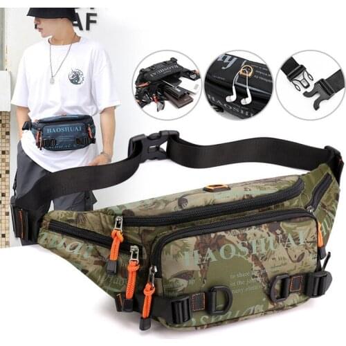 Fashion Letter Waist Bags For Men Casual Nylon Waist Packs Hot Sale Unisex Belt Bag Fanny Pack Travel Storage Chest Bags Leg Bag