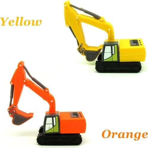 Cartoon Excavator truck usb flash drive disk memory stick mini yellow car gift Pen drive personalizado 4g 8gb 16gb 32gb pendrive