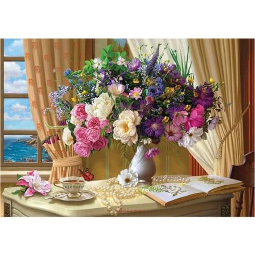 Counted Cross Stitch Kits Needlework Embrodery - Crafts 14 ct Aida Color DIY Arts Handmade Home Decor - Morning Tea