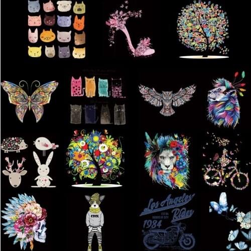 Lion Pattern Iron On Transfer Printed Sticker for Cloth Heat Print Patch DIY HX6D