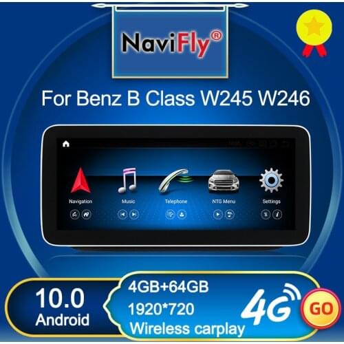 NaviFly N600 For Mercedes Benz B Class W245 W246 2012-2019 Android 10 Car Multimedia Player Navigation Qualcomm 8 Core 4G+64G