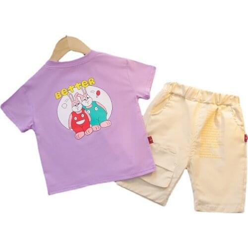 New Summer Baby Girl Clothes Cute Children Cartoon T-Shirt Shorts 2Pcs/Set Toddler Fashion Costume Boys Clothing Kids Tracksuits